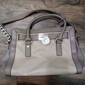 Michael Kors East West Hamilton Frame Out Satchel Handbag